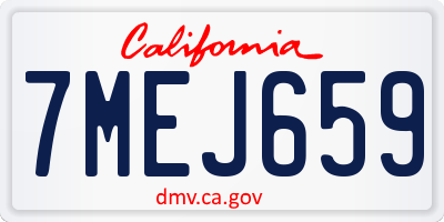 CA license plate 7MEJ659