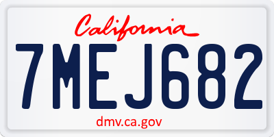 CA license plate 7MEJ682