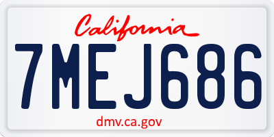 CA license plate 7MEJ686