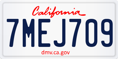 CA license plate 7MEJ709