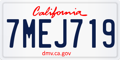 CA license plate 7MEJ719