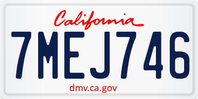 CA license plate 7MEJ746