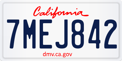 CA license plate 7MEJ842