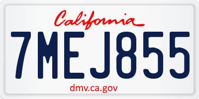 CA license plate 7MEJ855