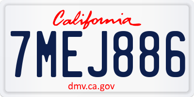 CA license plate 7MEJ886