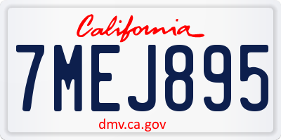 CA license plate 7MEJ895