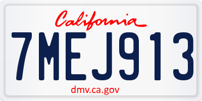 CA license plate 7MEJ913