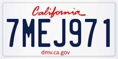 CA license plate 7MEJ971