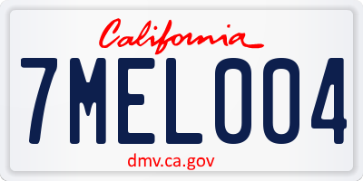 CA license plate 7MEL004