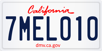 CA license plate 7MEL010