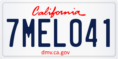 CA license plate 7MEL041