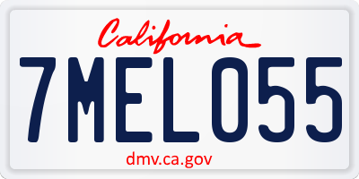 CA license plate 7MEL055
