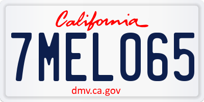 CA license plate 7MEL065