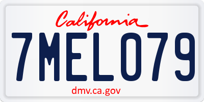 CA license plate 7MEL079