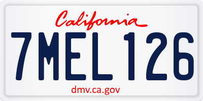 CA license plate 7MEL126
