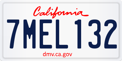 CA license plate 7MEL132