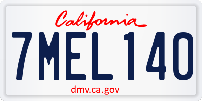CA license plate 7MEL140