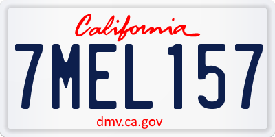 CA license plate 7MEL157
