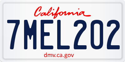 CA license plate 7MEL202