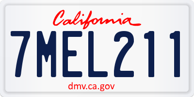 CA license plate 7MEL211