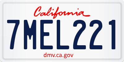 CA license plate 7MEL221