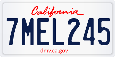 CA license plate 7MEL245
