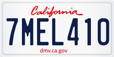 CA license plate 7MEL410