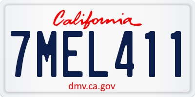 CA license plate 7MEL411
