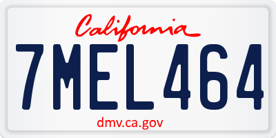 CA license plate 7MEL464