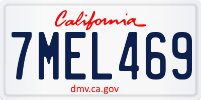CA license plate 7MEL469