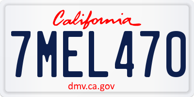 CA license plate 7MEL470