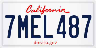 CA license plate 7MEL487