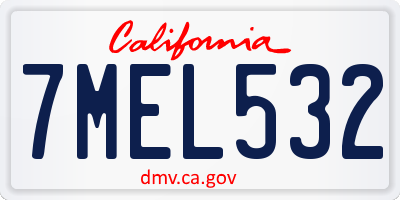 CA license plate 7MEL532