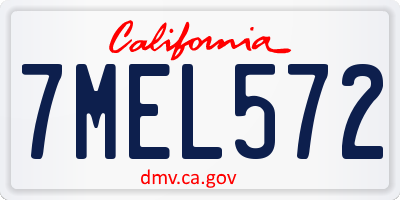 CA license plate 7MEL572