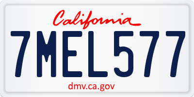 CA license plate 7MEL577