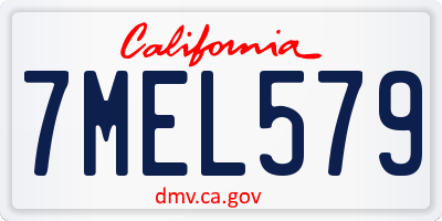 CA license plate 7MEL579