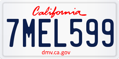 CA license plate 7MEL599