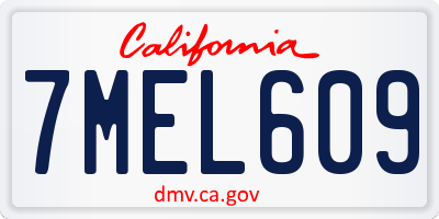 CA license plate 7MEL609