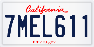 CA license plate 7MEL611