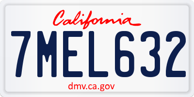 CA license plate 7MEL632