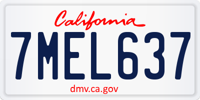 CA license plate 7MEL637