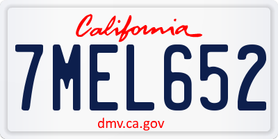 CA license plate 7MEL652