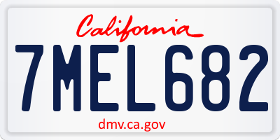 CA license plate 7MEL682