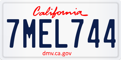 CA license plate 7MEL744
