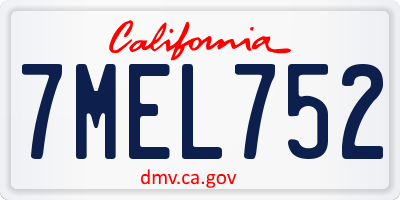 CA license plate 7MEL752