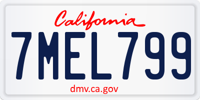 CA license plate 7MEL799