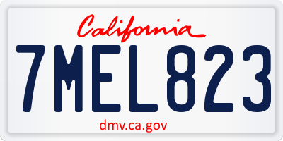 CA license plate 7MEL823