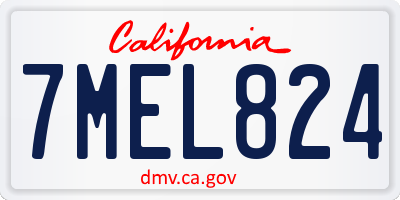 CA license plate 7MEL824