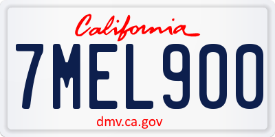 CA license plate 7MEL900