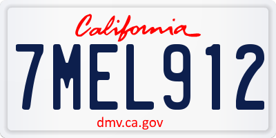 CA license plate 7MEL912